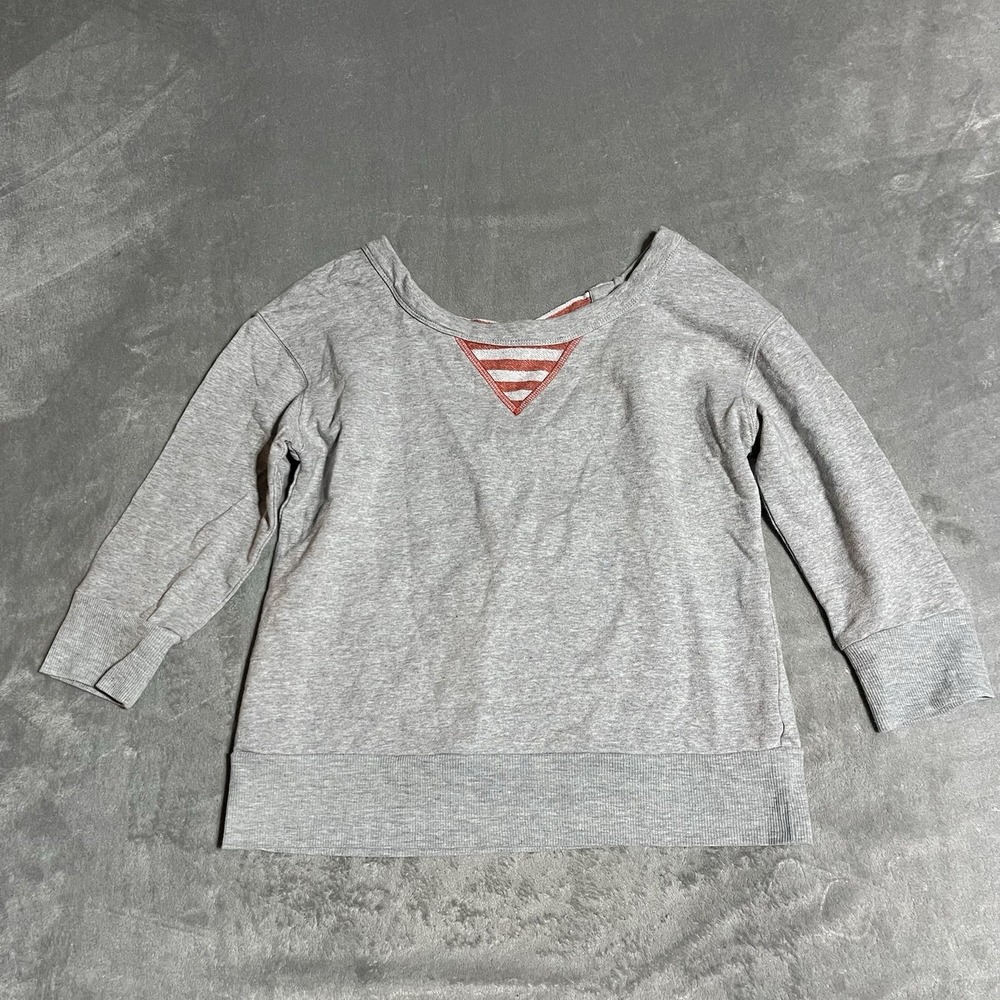 Miss Me Sweater Womens Medium Gray Pullover‎ Outdoor Casual Open Back Boho